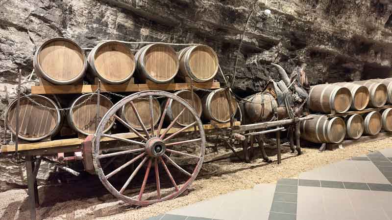 Exhibit of Horse and Cart Transporting Wine Barrels
