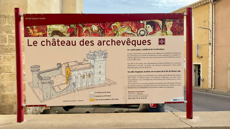 Information Board for Le Château des Archevêques at Capestang