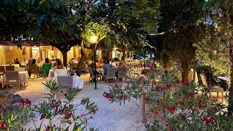 Terrace Auberge la Croisade at Cruzy